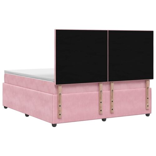 Boxspring krevet s madracem Ružičasta 160 x 200 cm Baršun - Ružičasta 160 x 200 cm Dizajn s rombovima Cijena