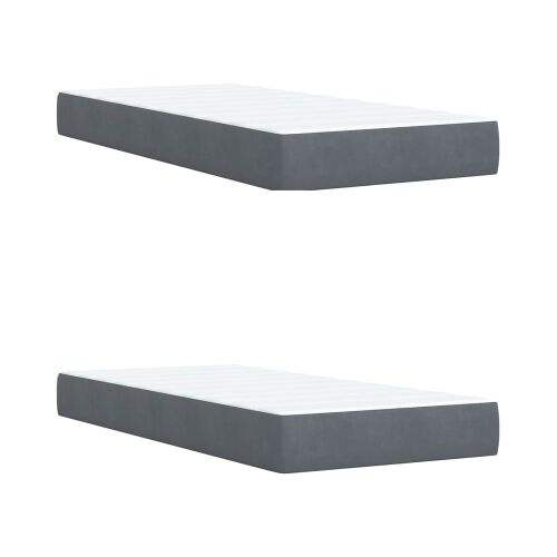 Boxspring krevet s madracem Tamnosiva 200 x 200 cm Baršun - Tamnosiva 200 x 200 cm Kristal s dugmadima Cijena