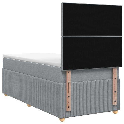 Boxspring krevet s madracem Svjetlosiva Jjedan Tkanina - Svjetlosiva jedna veličina Dizajn s rombovima Cijena