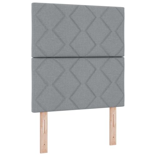 Boxspring krevet s madracem Svjetlosiva 80 x 200 cm Tkanina - Svjetlosiva 80 x 200 cm Dizajn s rombovima Cijena