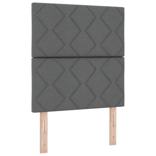 Boxspring krevet s madracem Tamnosiva 80 x 200 cm Tkanina - Tamnosiva 80 x 200 cm Dizajn s rombovima Cijena