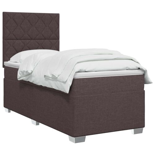 Boxspring krevet s madracem Tamno smeđa 80 x 200 cm Tkanina - Tamno smeđa 80 x 200 cm Dizajn s rombovima Cijena