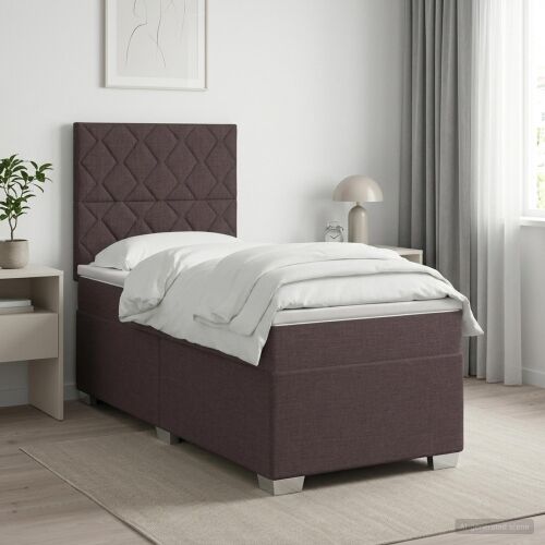 Boxspring krevet s madracem Tamno smeđa 80 x 200 cm Tkanina - Tamno smeđa 80 x 200 cm Dizajn s rombovima Cijena