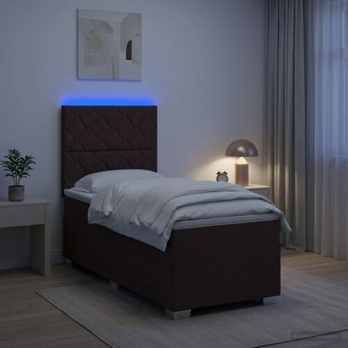 Boxspring krevet s madracem Tamno smeđa 90 x 190 cm Tkanina - Tamno smeđa 90 x 190 cm Dizajn s rombovima Cijena