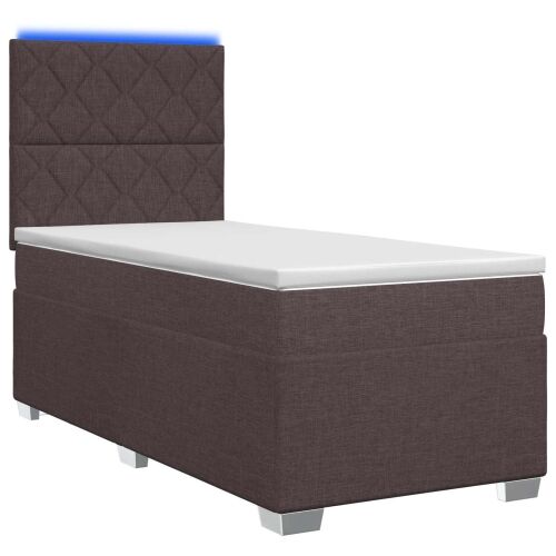 Boxspring krevet s madracem Tamno smeđa 90 x 200 cm Tkanina - Tamno smeđa 90 x 200 cm Dizajn s rombovima Cijena