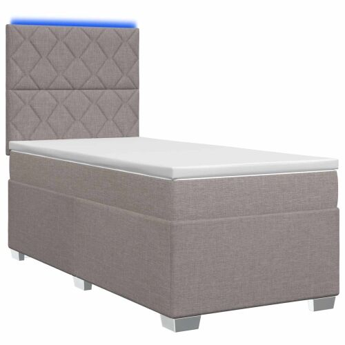 Boxspring krevet s madracem Sivosmeđa 90 x 200 cm Tkanina - Sivosmeđa 90 x 200 cm Dizajn s rombovima Cijena