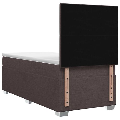 Boxspring krevet s madracem Tamno smeđa 100 x 200 cm Tkanina - Tamno smeđa 100 x 200 cm Prošiveno gumbima Cijena