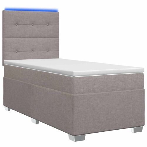 Boxspring krevet s madracem Sivosmeđa 100 x 200 cm Tkanina - Sivosmeđa 100 x 200 cm Prošiveno gumbima Cijena