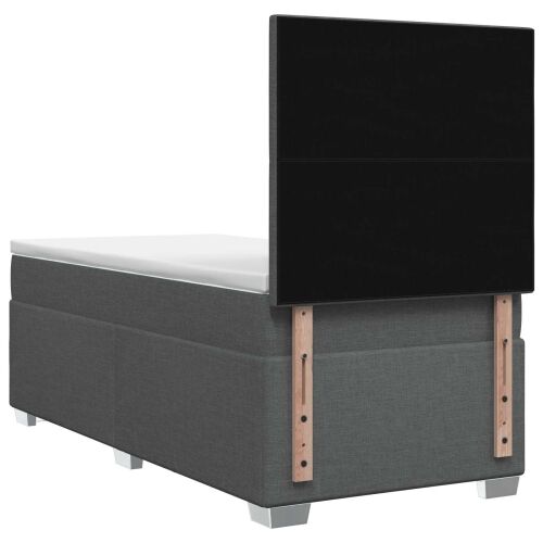 Boxspring krevet s madracem Tamnosiva 100 x 200 cm Tkanina - Tamnosiva 100 x 200 cm Dizajn s rombovima Cijena