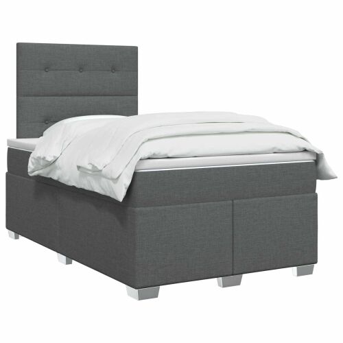 Boxspring krevet s madracem Tamnosiva 120 x 190 cm Tkanina - Tamnosiva 120 x 190 cm Prošiveno gumbima Cijena