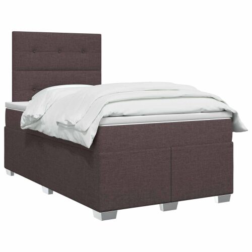 Boxspring krevet s madracem Tamno smeđa 120 x 190 cm Tkanina - Tamno smeđa 120 x 190 cm Prošiveno gumbima Cijena