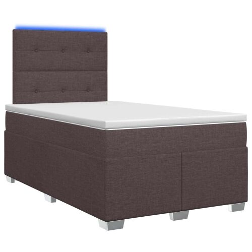 Boxspring krevet s madracem Tamno smeđa 120 x 190 cm Tkanina - Tamno smeđa 120 x 190 cm Prošiveno gumbima Cijena
