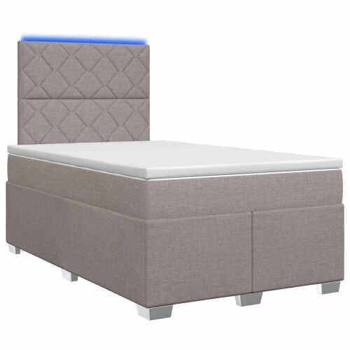Boxspring krevet s madracem Sivosmeđa 120 x 190 cm Tkanina - Sivosmeđa 120 x 190 cm Dizajn s rombovima Cijena