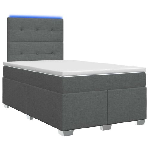 Boxspring krevet s madracem Tamnosiva 120 x 200 cm Tkanina - Tamnosiva 120 x 200 cm Prošiveno gumbima Cijena