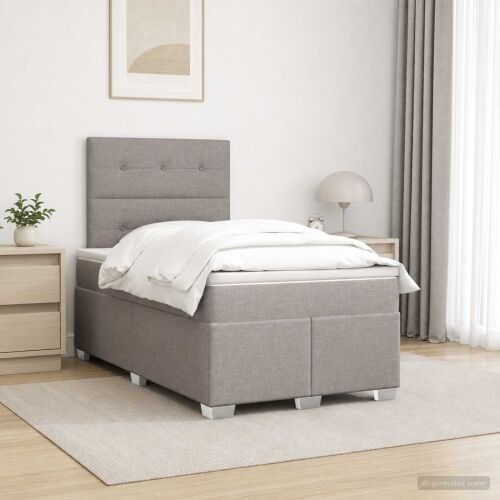 Boxspring krevet s madracem Sivosmeđa 120 x 200 cm Tkanina - Sivosmeđa 120 x 200 cm Prošiveno gumbima Cijena