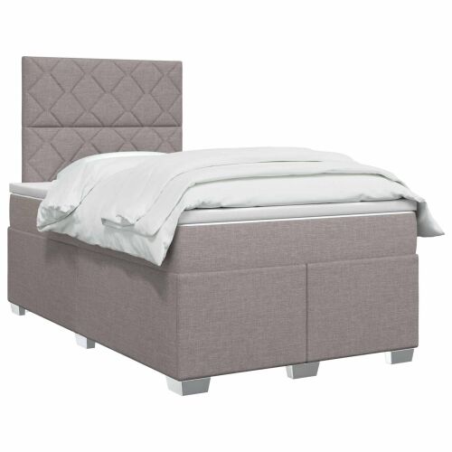 Boxspring krevet s madracem Sivosmeđa 120 x 200 cm Tkanina - Sivosmeđa 120 x 200 cm Dizajn s rombovima Cijena