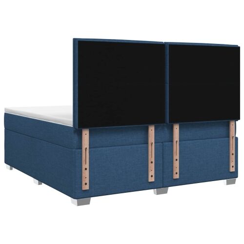 Boxspring krevet s madracem Plava 140 x 200 cm Tkanina - Plava 140 x 200 cm Dizajn s rombovima Cijena