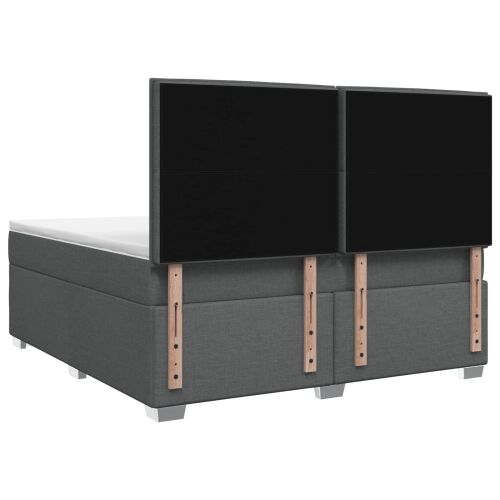 Boxspring krevet s madracem Tamnosiva 160 x 200 cm Tkanina - Tamnosiva 160 x 200 cm Dizajn s rombovima Cijena