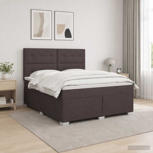 Boxspring krevet s madracem Tamno smeđa 180 x 200 cm Tkanina - Tamno smeđa 180 x 200 cm Prošiveno gumbima Cijena