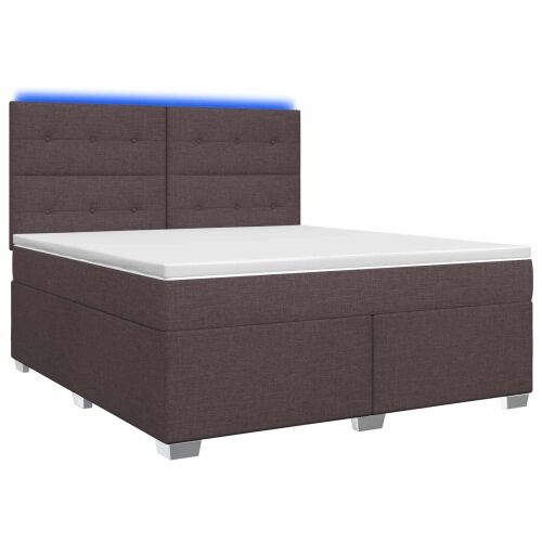 Boxspring krevet s madracem Tamno smeđa 180 x 200 cm Tkanina - Tamno smeđa 180 x 200 cm Prošiveno gumbima Cijena