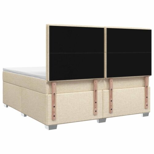 Boxspring krevet s madracem Krem 180 x 200 cm Tkanina - Krem 180 x 200 cm Dizajn s rombovima Cijena