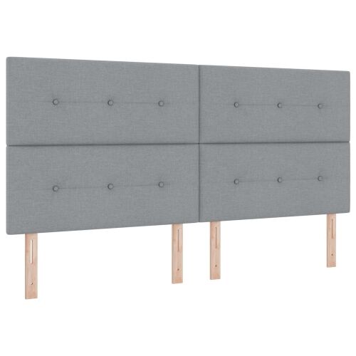 Boxspring krevet s madracem Svjetlosiva 200 x 200 cm Tkanina - Svjetlosiva 200 x 200 cm Prošiveno gumbima Cijena