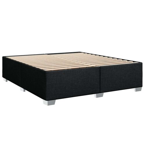 Boxspring krevet s madracem Crna 200 x 200 cm Tkanina - Crna 200 x 200 cm Dizajn s rombovima Cijena