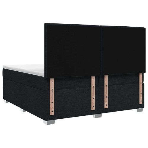 Boxspring krevet s madracem Crna 200 x 200 cm Tkanina - Crna 200 x 200 cm Dizajn s rombovima Cijena