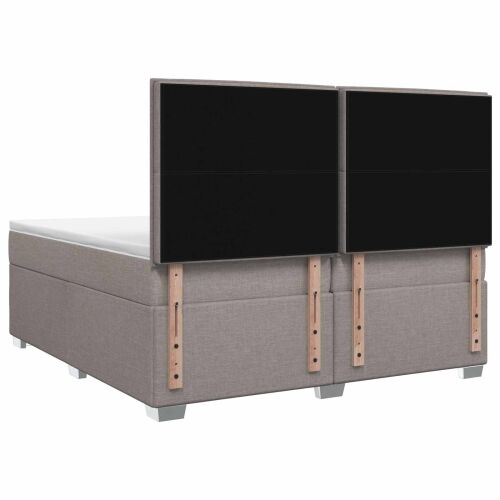 Boxspring krevet s madracem Sivosmeđa 200 x 200 cm Tkanina - Sivosmeđa 200 x 200 cm Dizajn s rombovima Cijena