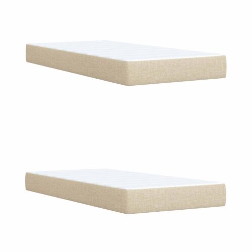 Boxspring krevet s madracem Krem 200 x 200 cm Tkanina - Krem 200 x 200 cm Dizajn s rombovima Cijena