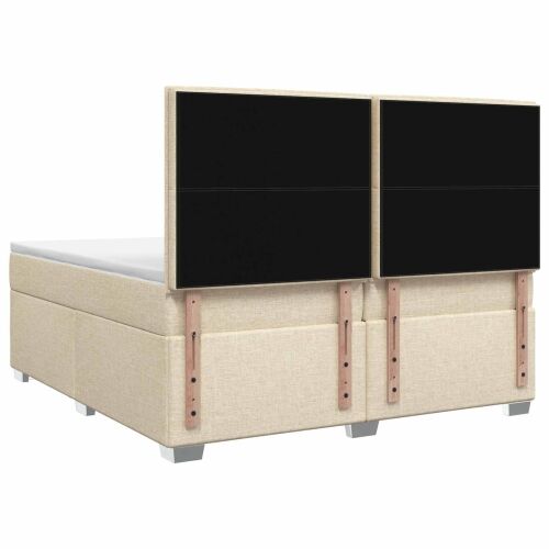 Boxspring krevet s madracem Krem 200 x 200 cm Tkanina - Krem 200 x 200 cm Dizajn s rombovima Cijena