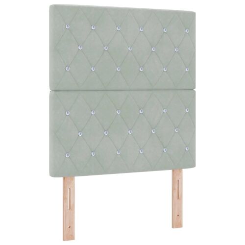 Boxspring krevet s madracem Svjetlosiva 80 x 200 cm Baršun - Svjetlosiva 80 x 200 cm Kristal s dugmadima Cijena