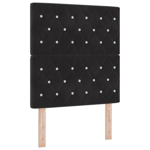 Boxspring krevet s madracem Crna 80 x 200 cm Baršun - Crna 80 x 200 cm Kristal s dugmadima Cijena