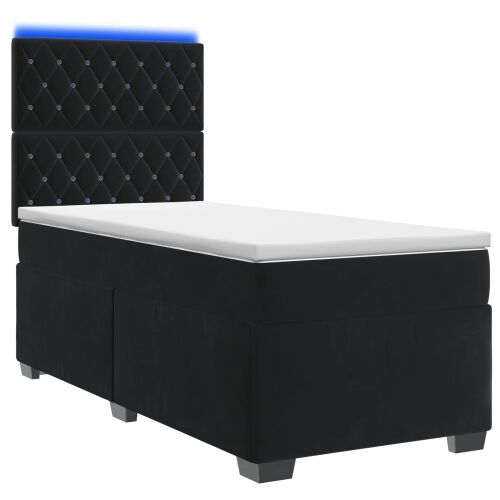 Boxspring krevet s madracem Crna 80 x 200 cm Baršun - Crna 80 x 200 cm Kristal s dugmadima Cijena