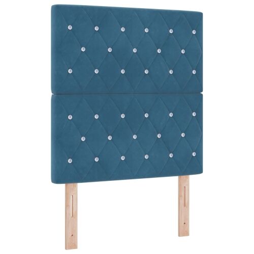 Boxspring krevet s madracem Plava 80 x 200 cm Baršun - Plava 80 x 200 cm Kristal s dugmadima Cijena