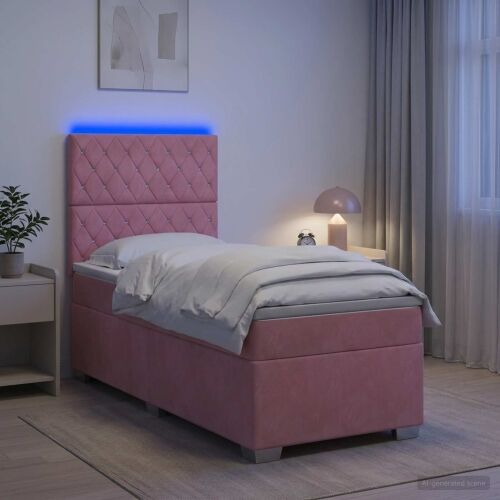 Boxspring krevet s madracem Ružičasta 80 x 200 cm Baršun - Ružičasta 80 x 200 cm Kristal s dugmadima Cijena