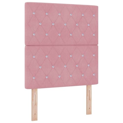 Boxspring krevet s madracem Ružičasta 80 x 200 cm Baršun - Ružičasta 80 x 200 cm Kristal s dugmadima Cijena