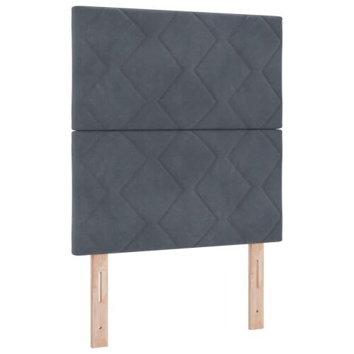 Boxspring krevet s madracem Tamnosiva 80 x 200 cm Baršun - Tamnosiva 80 x 200 cm Dizajn s rombovima Cijena