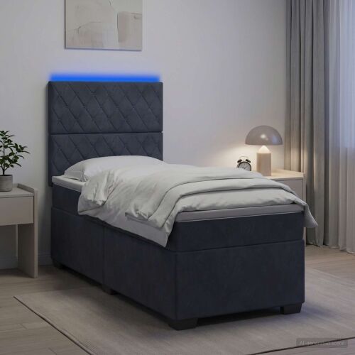 Boxspring krevet s madracem Tamnosiva 90 x 190 cm Baršun - Tamnosiva 90 x 190 cm Kristal s dugmadima Cijena