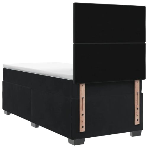 Boxspring krevet s madracem Crna 100 x 200 cm Baršun - Crna 100 x 200 cm Prošiveno gumbima Cijena