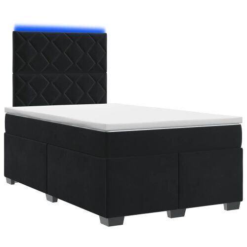 Boxspring krevet s madracem Crna 120 x 190 cm Baršun - Crna 120 x 190 cm Dizajn s rombovima Cijena