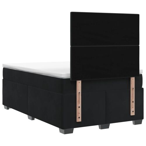 Boxspring krevet s madracem Crna 120 x 190 cm Baršun - Crna 120 x 190 cm Dizajn s rombovima Cijena