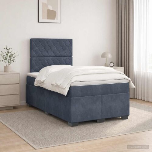 Boxspring krevet s madracem Tamnosiva 120 x 200 cm Baršun - Tamnosiva 120 x 200 cm Kristal s dugmadima Cijena