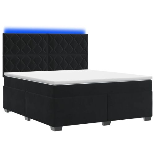Boxspring krevet s madracem Crna 140 x 190 cm Baršun - Crna 140 x 190 cm Dizajn s rombovima Cijena