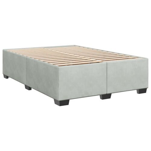Boxspring krevet s madracem Svjetlosiva 160 x 200 cm Baršun - Svjetlosiva 160 x 200 cm Dizajn s rombovima Cijena