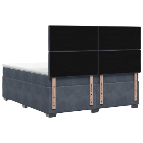 Boxspring krevet s madracem Tamnosiva 180 x 200 cm Baršun - Tamnosiva 180 x 200 cm Kristal s dugmadima Cijena