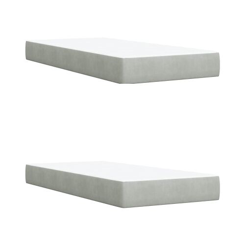 Boxspring krevet s madracem Svjetlosiva 200 x 200 cm Baršun - Svjetlosiva 200 x 200 cm Kristal s dugmadima Cijena
