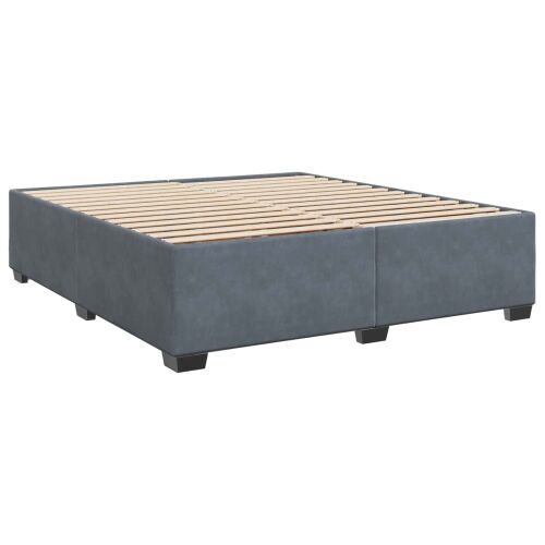 Boxspring krevet s madracem Tamnosiva 200 x 200 cm Baršun - Tamnosiva 200 x 200 cm Kristal s dugmadima Cijena