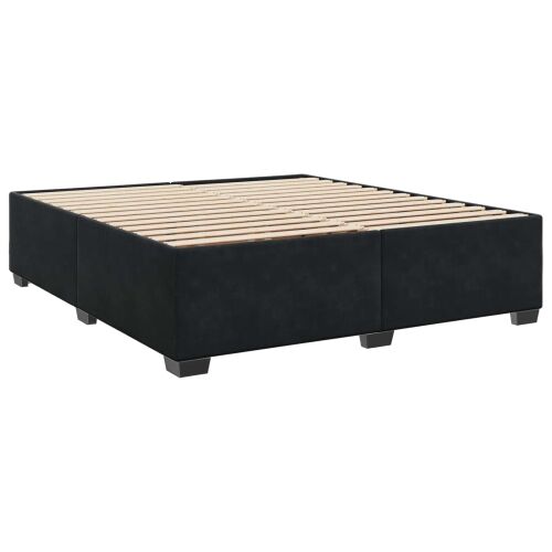 Boxspring krevet s madracem Crna 200 x 200 cm Baršun - Crna 200 x 200 cm Prošiveno gumbima Cijena