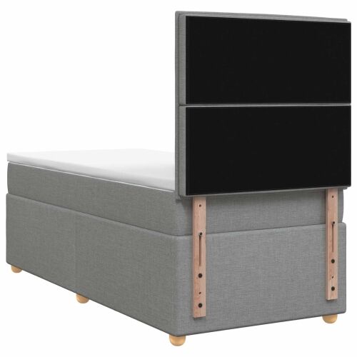 Boxspring krevet s madracem Svjetlosiva 80 x 200 cm Tkanina - Svjetlosiva 80 x 200 cm Dizajn s rombovima Cijena